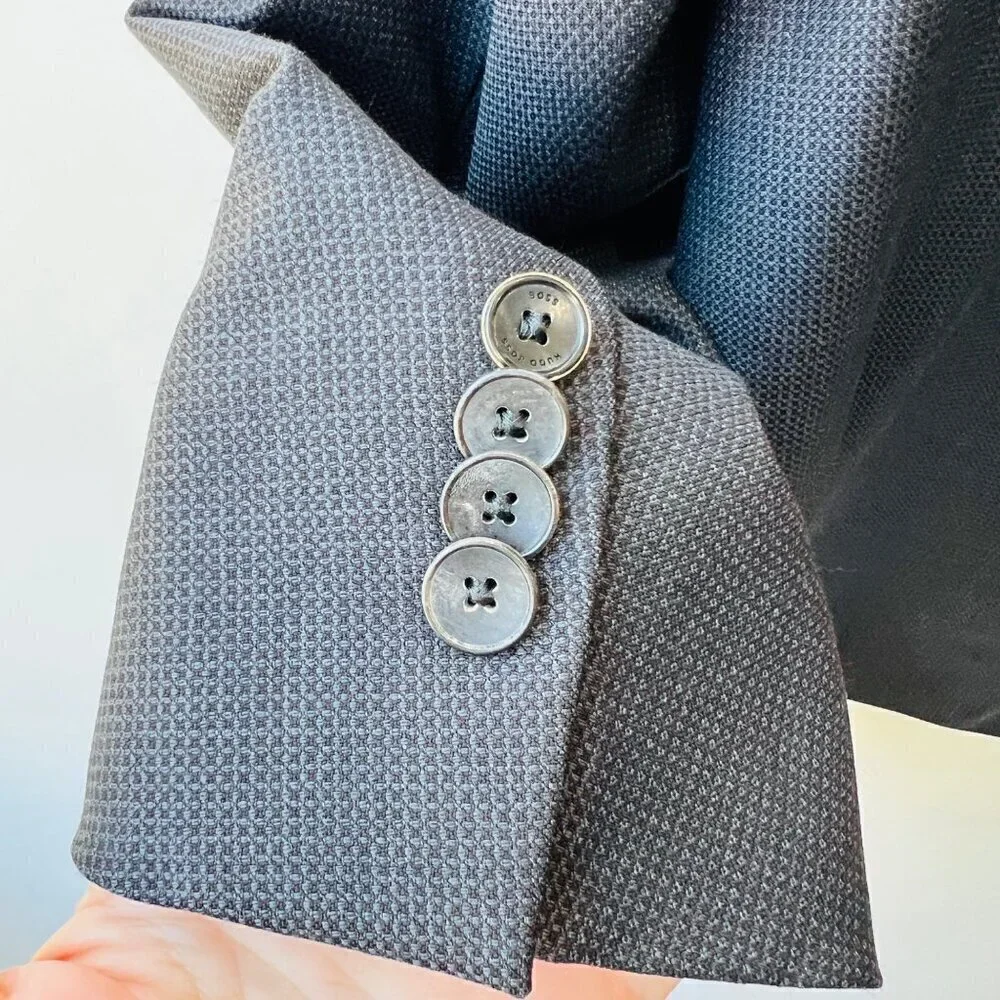 Boss Hugo Boss Huge4/Genius3 Wool slim sport coat, textured gray, Size 40R